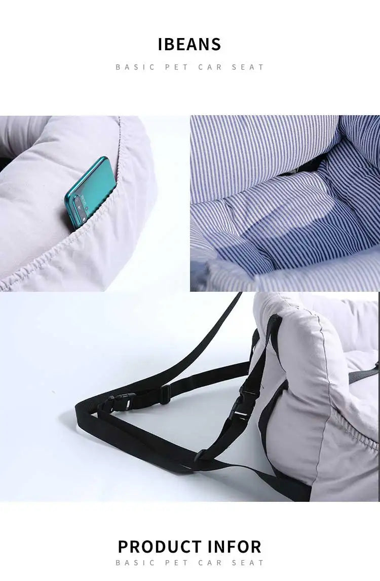 Dog Car Seat With Seat Belt and Leash